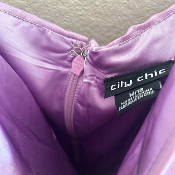 City Chic Baby Frill Midi Dress, Lilac, Size 18, NWT - Picture 7 of 13